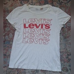 Levi's Women's Tee with Red Logo on White